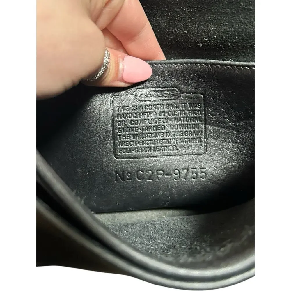 Vintage Coach Black Leather Small Pocket Purse Crossbody Bag 9755 - Picture 6 of 7